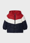 Boys Red & Navy Colourblock Puffer Coat (mayoral)