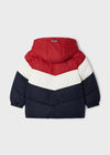 Boys Red & Navy Colourblock Puffer Coat (mayoral)