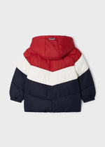 Boys Red & Navy Colourblock Puffer Coat (mayoral)