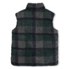 Boys Reversible Green and Check Sherpa Puffer Gilet