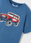 Boys Short Sleeve Cotton T-Shirt with Car Print