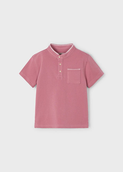 Boys Short Sleeve Polo with Mao Collar