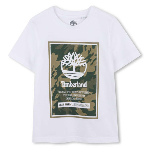 Boys Short Sleeves Tee - Shirt - White Camo Print