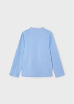 Boys Sky Blue Long Sleeved Cotton Shirt