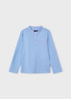 Boys Sky Blue Long Sleeved Cotton Shirt