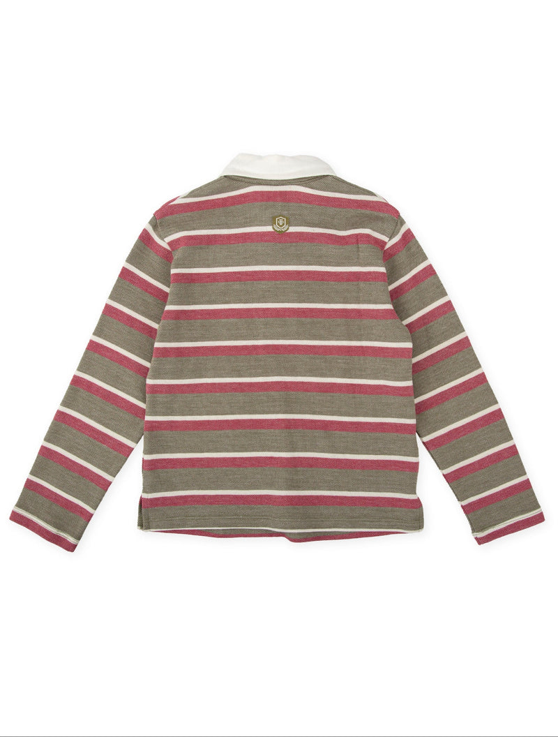 Boys Stripe Polo With Number Badge
