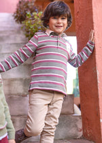 Boys Stripe Polo With Number Badge