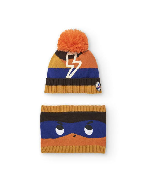 Boys' Striped Knit Hat & Scarf Set (Tuc Tuc)