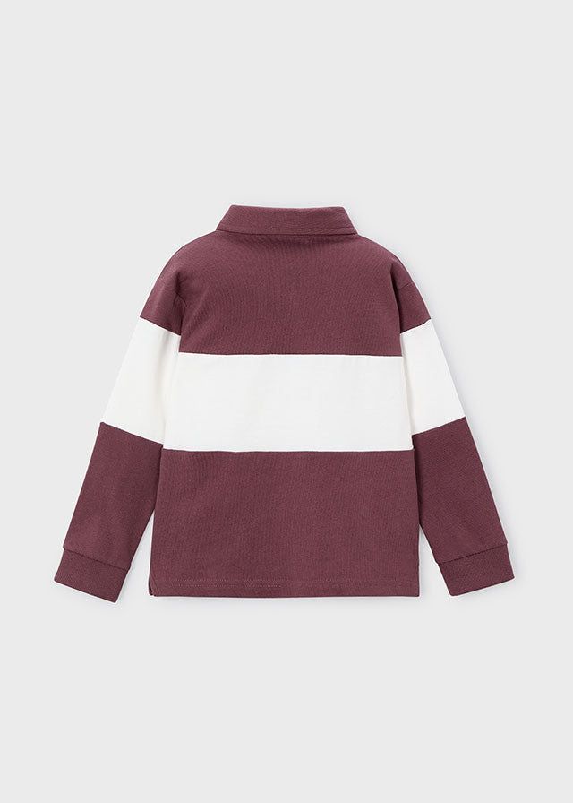 Boys Striped Long Sleeve Polo Shirt