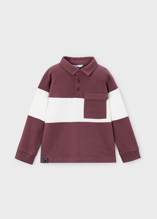 Boys Striped Long Sleeve Polo Shirt