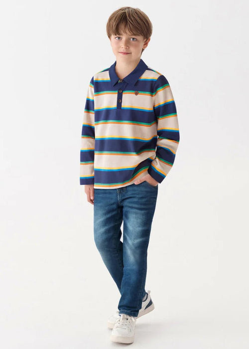 Boys Striped Long Sleeve Rugby Shirt