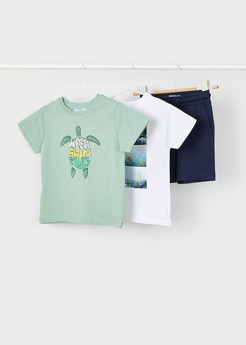 Boys Summer Outfit Set With 2 T-Shirts