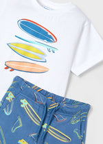 Boys Surfboard Print Bermuda Set