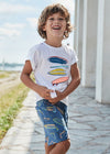 Boys Surfboard Print Bermuda Set