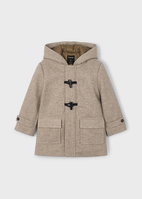 Boys Taupe Hooded Trench Coat