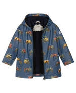 Boys Tractor Print Waterproof Rain Jacket