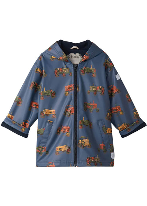 Boys Tractor Print Waterproof Rain Jacket