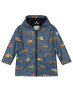 Boys Tractor Print Waterproof Rain Jacket