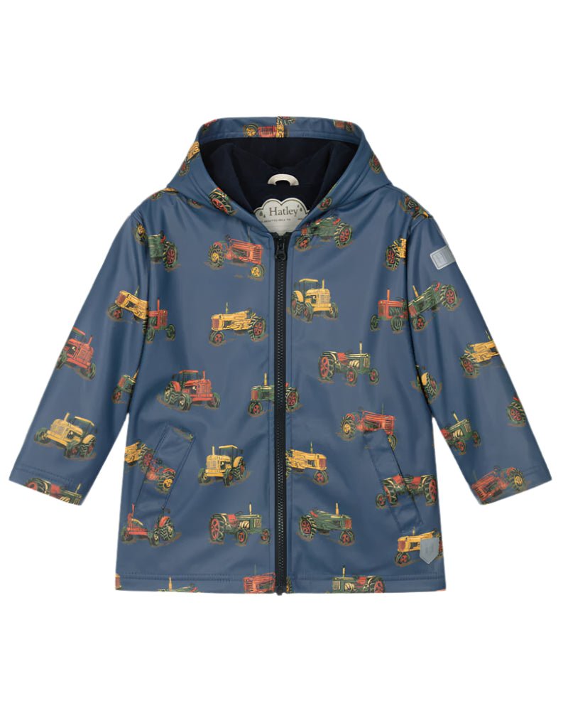 Boys Tractor Print Waterproof Rain Jacket