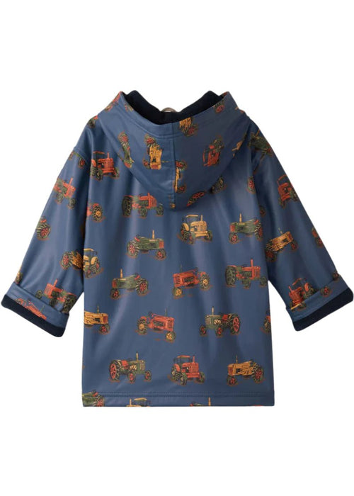 Boys Tractor Print Waterproof Rain Jacket