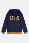 Boys' Varsity Zipped Hoodie with Striped Ribbed Hem