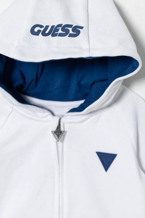 Boys White & Blue Hooded Active Set