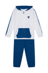 Boy's White & Blue Hooded Active Set