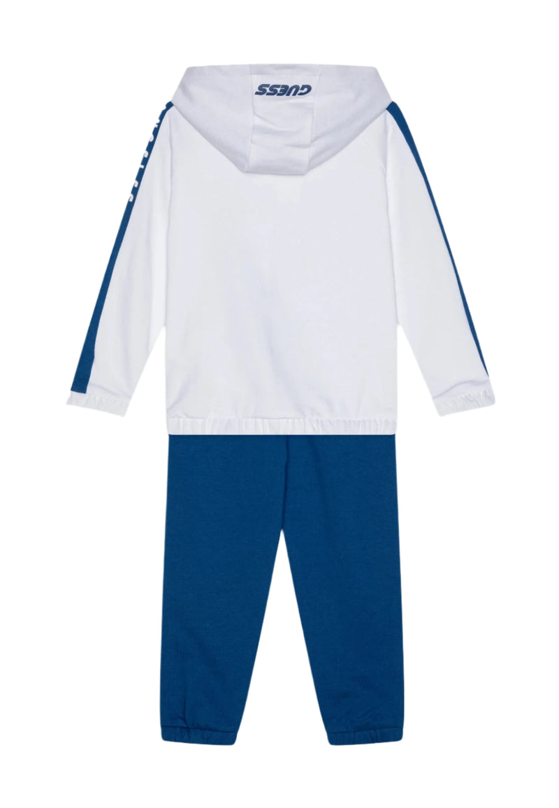 Boy's White & Blue Hooded Active Set