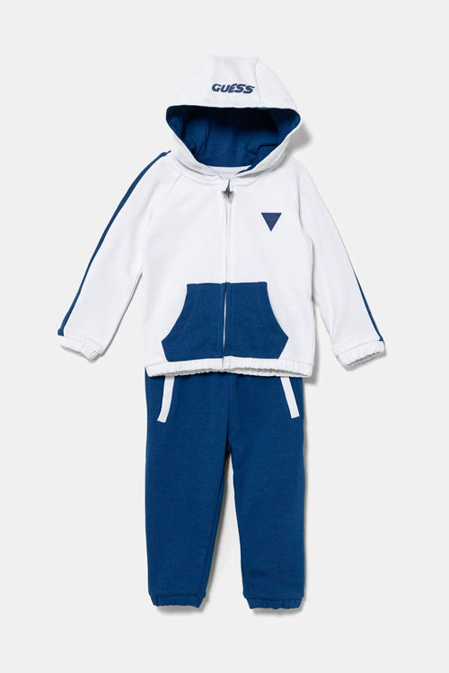 Boys White & Blue Hooded Active Set