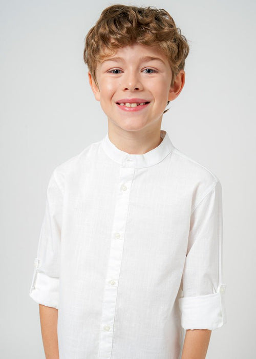 Boys White Collarless Cotton Shirt Mayoral ( Match - A/B )