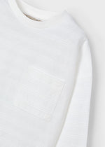 Boys White Long Sleeve T-Shirt