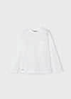 Boys White Long Sleeve T-Shirt