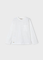 Boys White Long Sleeve T-Shirt