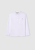 Boys' White Long Sleeved Mao Collar Shirt (Mayoral)