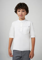 Boys' White Long Sleeved Mao Collar Shirt (Mayoral)