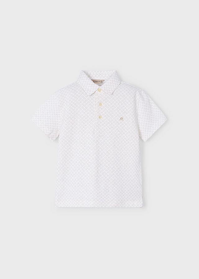 Boys White Short Sleeve Polo Shirt