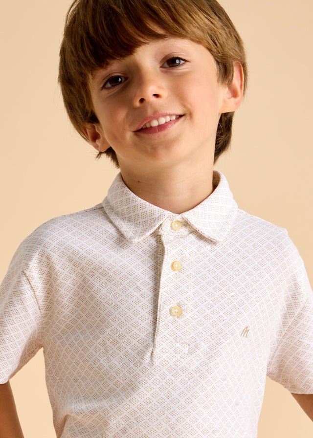 Boys White Short Sleeve Polo Shirt