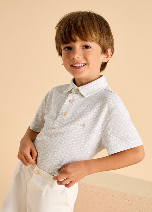 Boys White Short Sleeve Polo Shirt