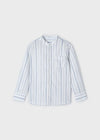 Boys White Striped Cotton Shirt