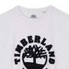 Boys White Tee with Black Flocked Logo