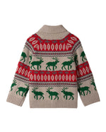 Boys Winter Elk Knit Shawl Cardigan