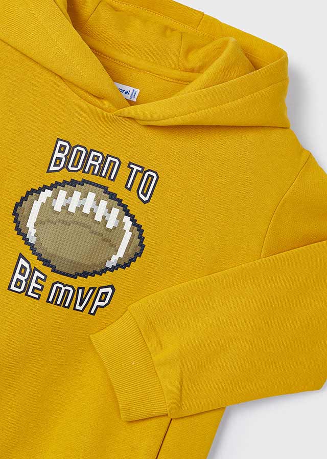 Boys' Yellow Pixelated Print Hoodie