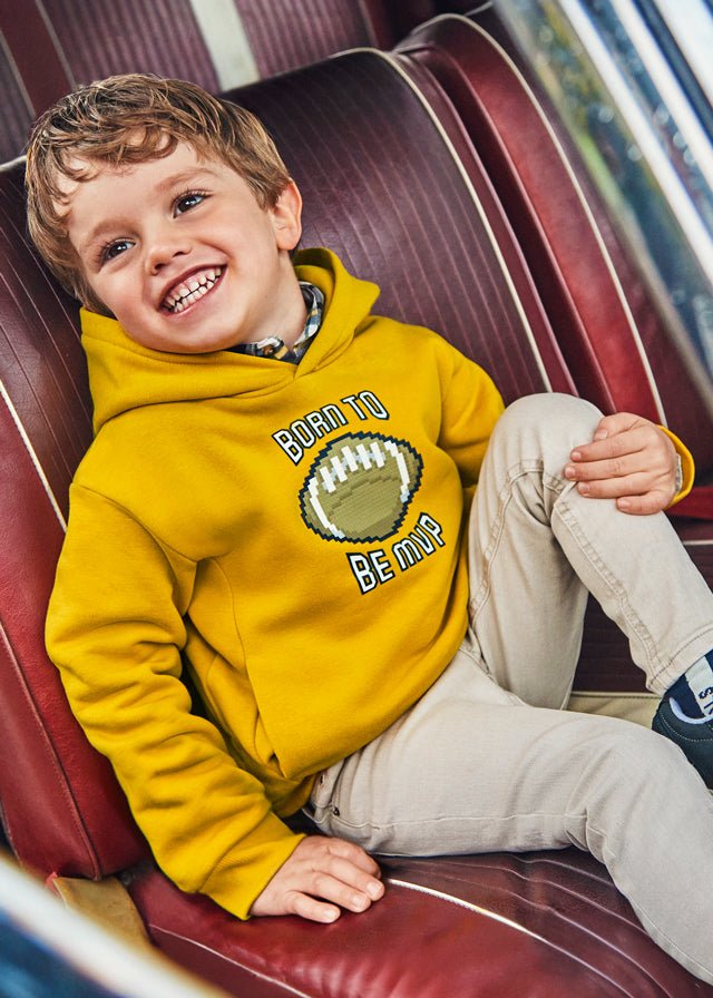 Boys' Yellow Pixelated Print Hoodie