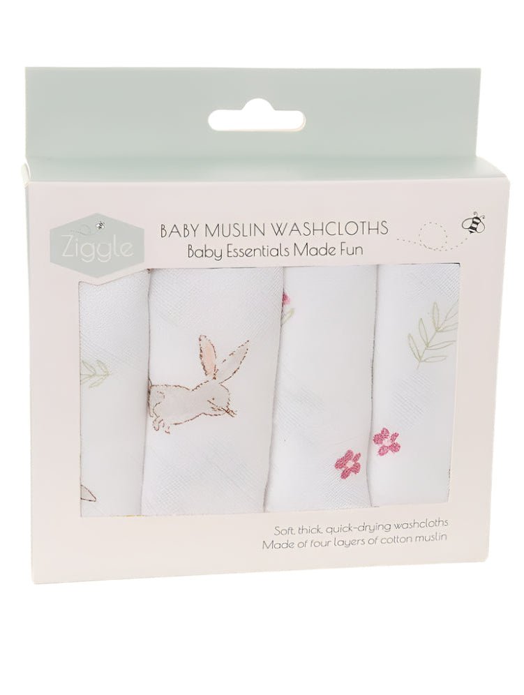 Bunnies Baby Washcloths – 4 Pack (25 x 25 cm)