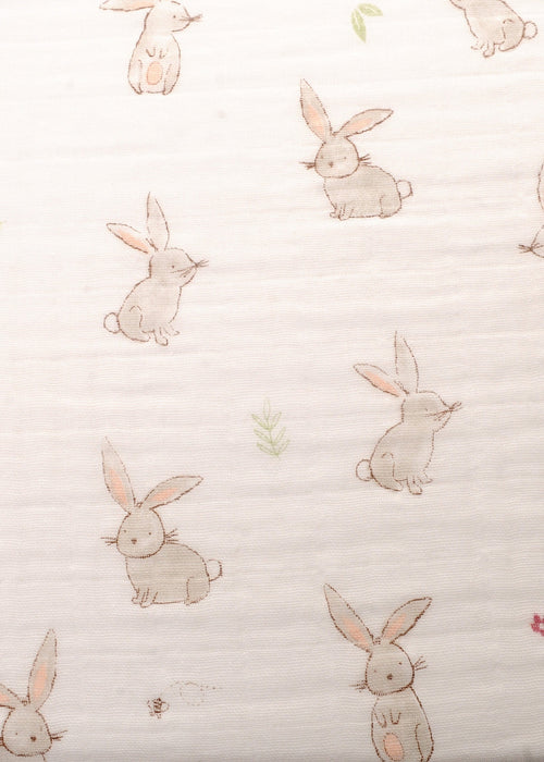 Bunny Friends Baby Swaddle Blanket - (120 x 120 cm)