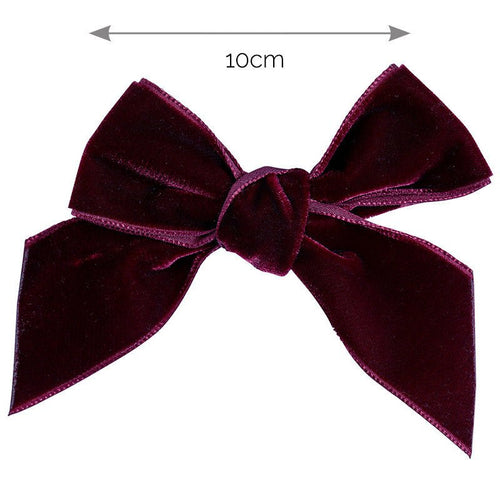 BURGUNDY Velvet Bow Hair Clip