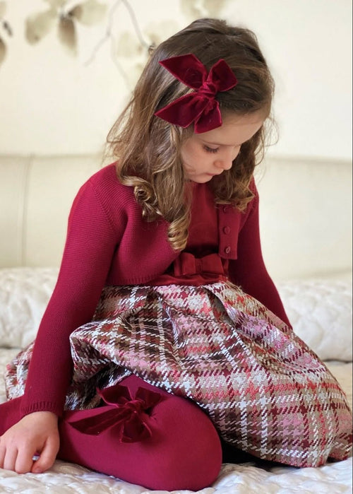 BURGUNDY Velvet Bow Hair Clip