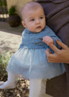 Newborn Girl Tricot Tulle Dress Blue