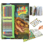 Dino World Colouring Book with Colouring Pencils