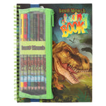 Dino World Colouring Book with Colouring Pencils